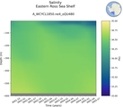 Time series of Eastern Ross Sea Shelf Salinity vs depth